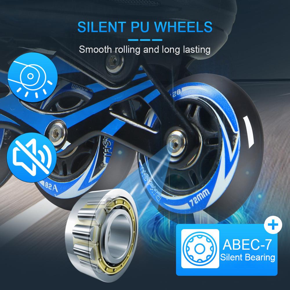 Adjustable Illuminating Inline Skates with Light Up Wheels for Kids and Youth Girls Boys Inline