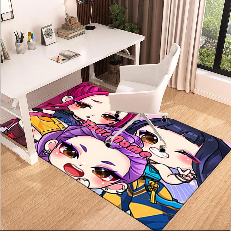 1PC Custom Name "Your Name: Anime Adventure" Theme Floor Mat Ideal for Living Room, Game Rooms, Office, Bedroom,Floor Mat Playful Design