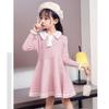 Girls Knitted Dress Spring and Autumn Long Sleeve Sweater Clothes Children Doll Collar Princess Dresses