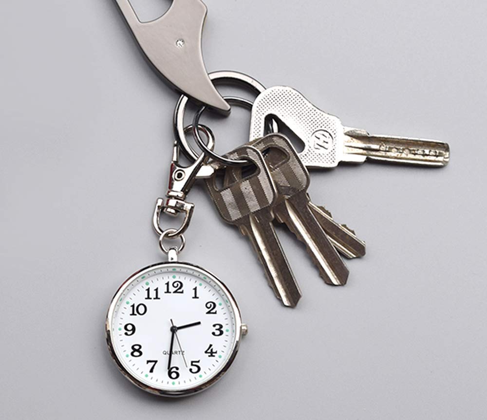 YFFSFDC Медсестра Карманный карманный легкий в большом размере светящиеся унисекс часы, часы, брелок, часы, чтение, циферблат, кварц,