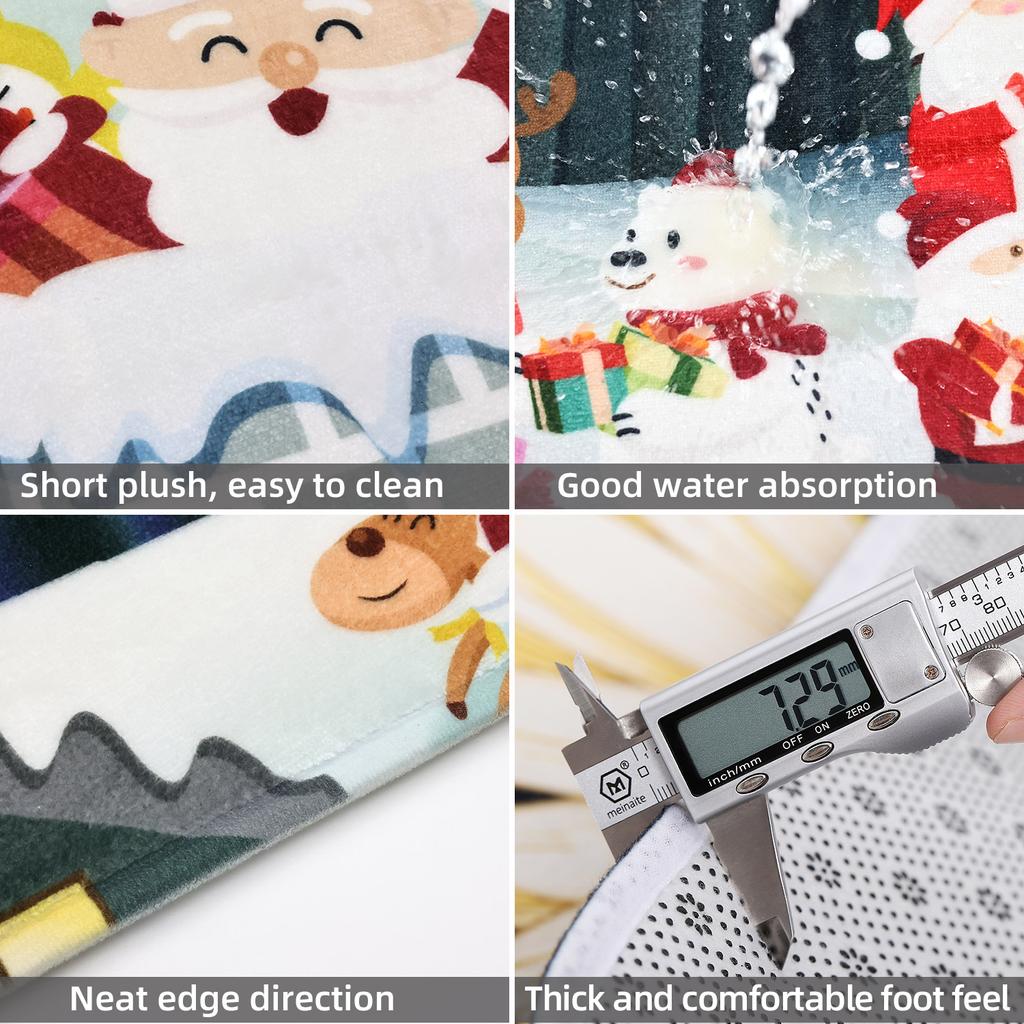 Christmas Pine,deer,and Owl Patterns,washable Door Mats for Christmas,suitable for Decorating Carpets In Corridors,bathrooms,hom