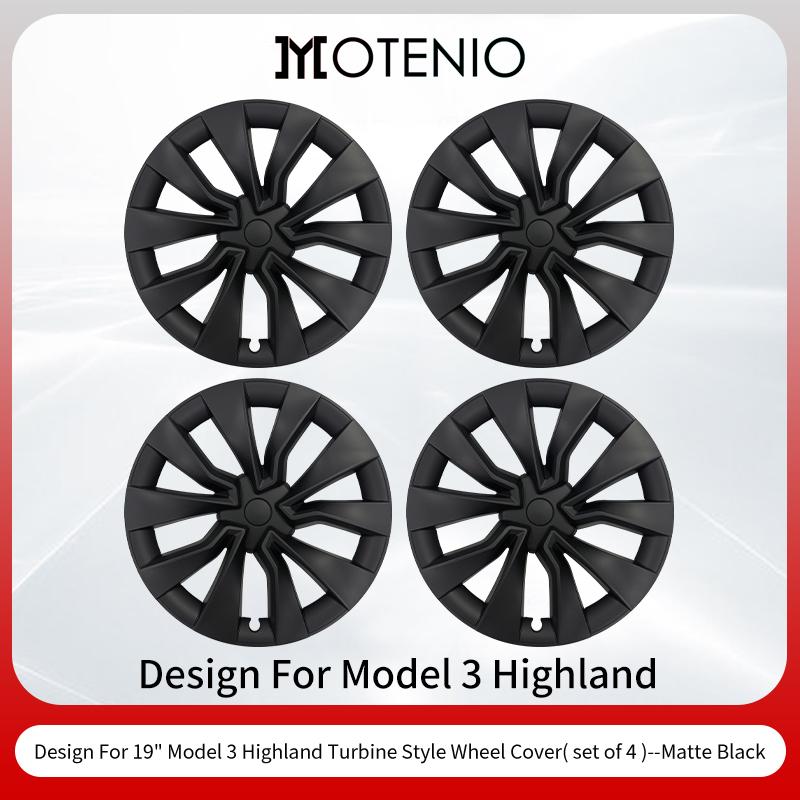 4pcs for Tesla Model 3 Highland 2023-2026 19 inch turbine sports performance wheel caps car full wheel cap accessories design