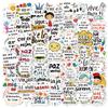 50 Non-Repeating Colored Spanish Inspirational Short Sentences Text Graffiti Stickers Personalized Decorative Stickers