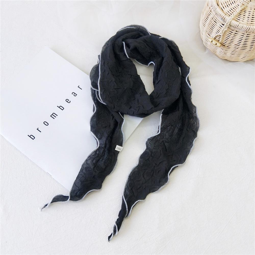 Новый однотонный шарф для женщин на весну и осень, универсальный ремешок на запястье, повязка на голову, модное украшение, защита шеи для студентов, небольшой шарф