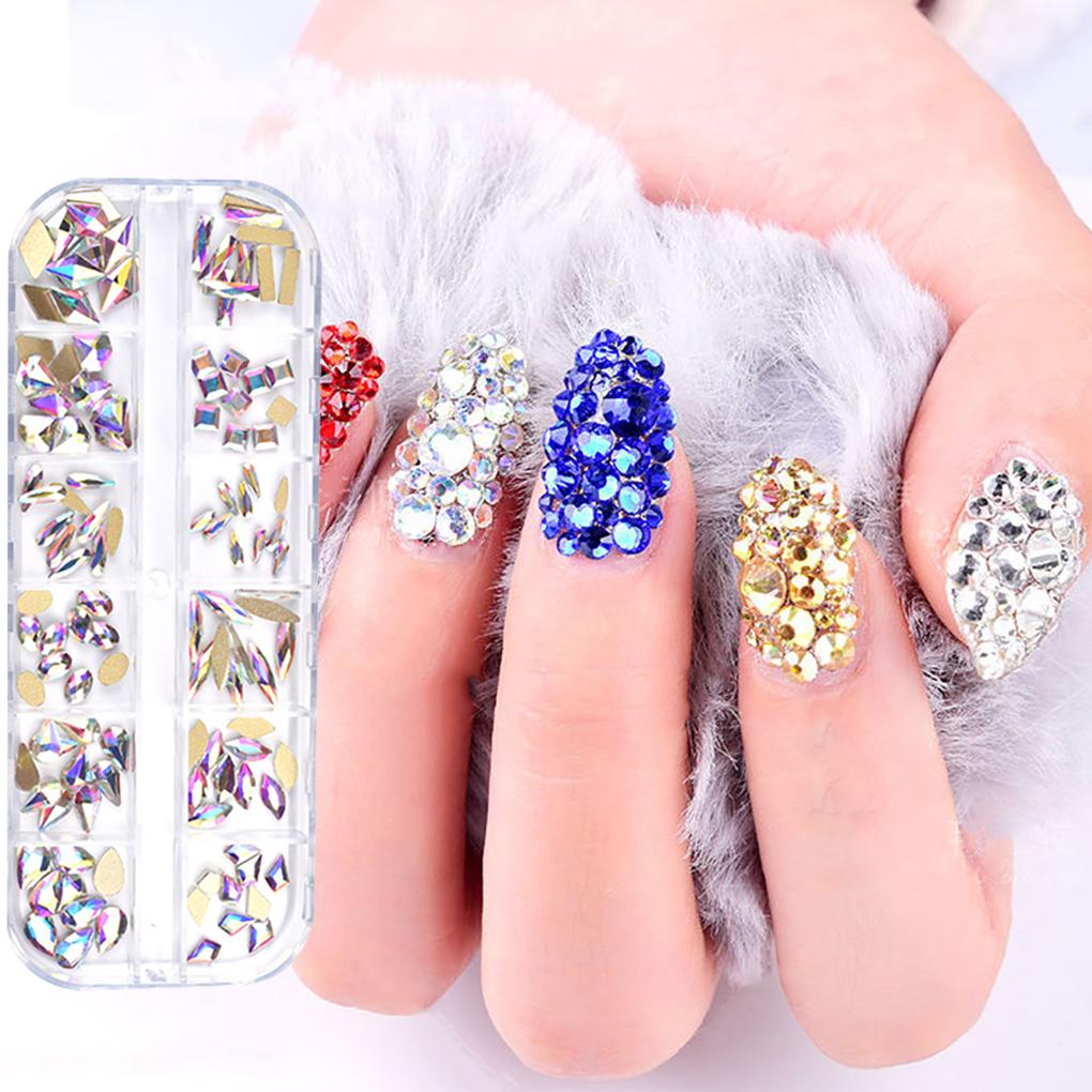 Неправильные круглые сверла коробка набор смешивание цветных стразов пинцет ручка для сбора DIY маникюрные художественные инструменты