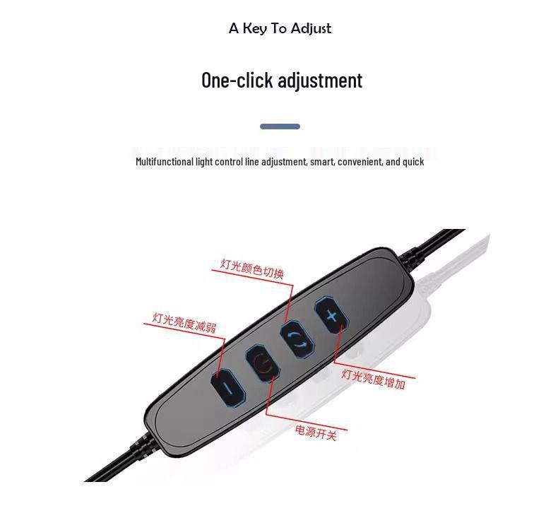 Mobile Phone Live Streaming Ring Light with Retractable Tripod and Multi-Position Stand