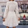Осеннее женское платье со стойкой, модные элегантные женские платья с длинными рукавами