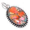 Spiny Oyster Gemstone Handmade 925 Sterling Silver Jewelry Pendant 2.36" m8C62