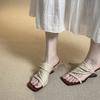 New Niche Lazy Two Wear High-heeled Sandals for Women's Summer Wear Wedge Heels Cool Slippers Open-toed Women's Shoes