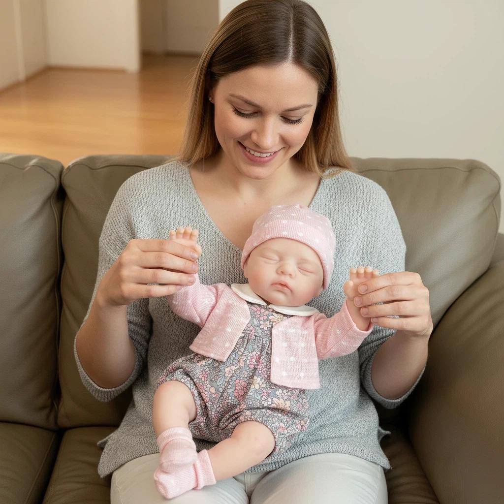 12-дюймовый сплошной белый кардиган в горошек для кук-игрушек - Силиконовый рождественский подарок для детей