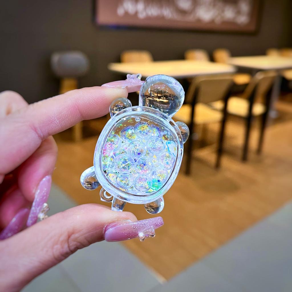 Diy Creative Table Toy Gift with Luminous Sand, Dazzling and Sparkling Turtle Ornaments
