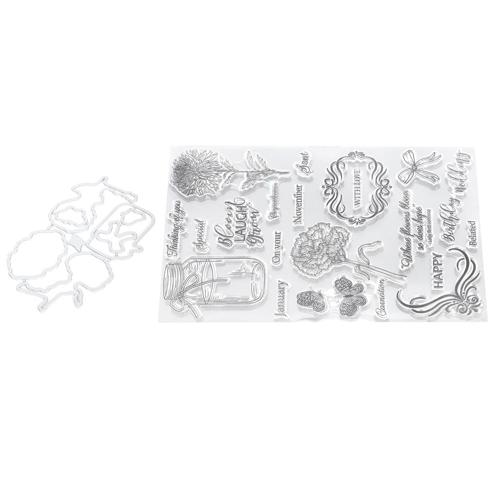  Clear Stamp Transparent Wishing Bottle Flower Pattern  HandMade Decoration