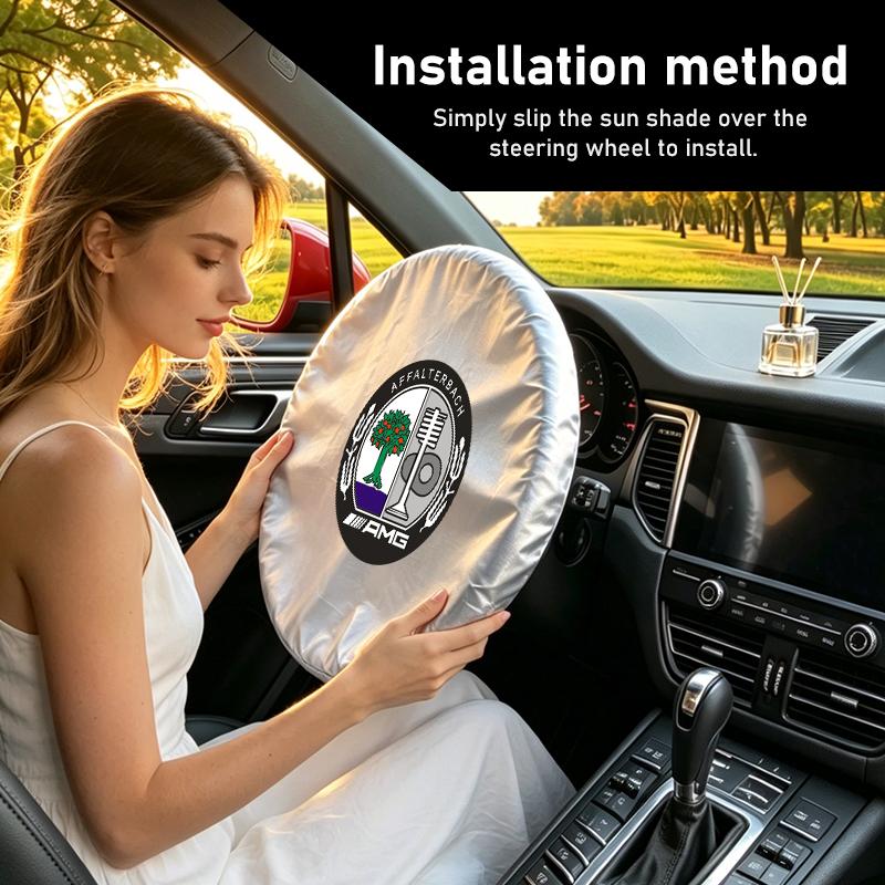 Car Steering Wheel Anti-Heat Sun Shade Cover Sunscreen Insulation Protect Shield For AMG Benz CITAN VITO SPRINTER CLS SLK W202 ZK1