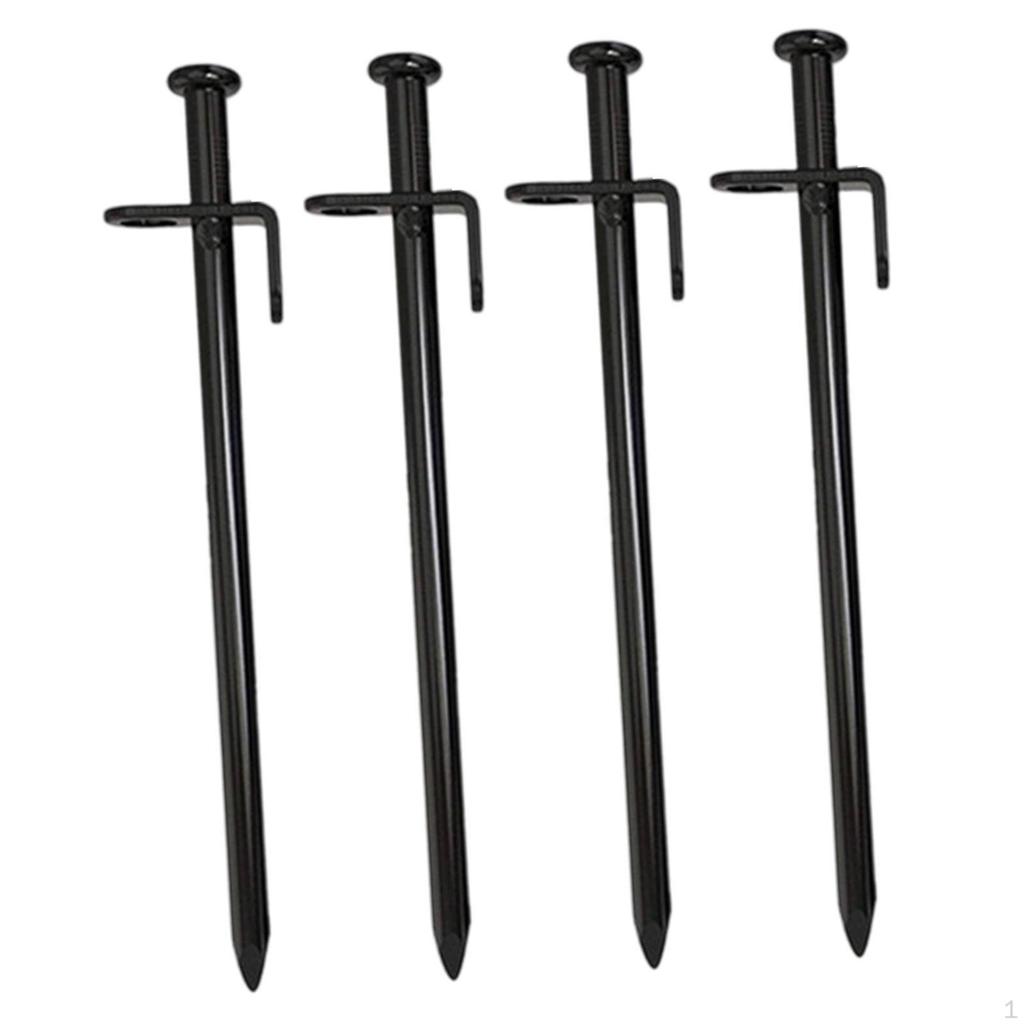 4 шт. прочных стальных кольев для кемпинга и газона
