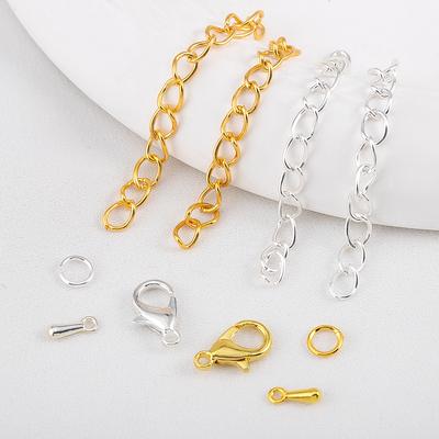 200 шт./Коробка Застежки-лобстеры Кольца-соединители Цепочка-удлинитель Подвески с концом в виде капли воды Соединительная цепочка Набор для изготовления бижутерии