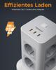 Tessan Башня 8-позиционная розетка Multi Power Strip Вертикальный 2-метровый удлинитель с вилкой ЕС с 3 портами USB C Выключатель защиты от перенапряжения