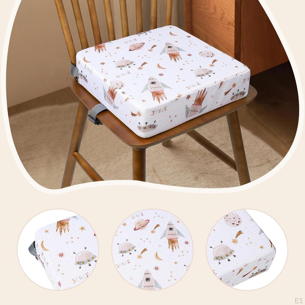 Kids Dining Chair Boosters Seat, Seat Pad, Removable Cartoon Pattern Anti Slip, Boys Girls Booster