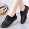 Мягкая подошва полые одинарные туфли женские 2024 винтажные кожаные низкие каблуки повседневные туфли женские уличные нескользящие мокасины на шнуровке
