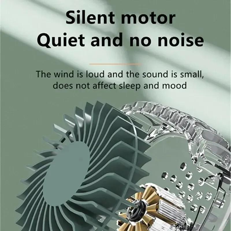 New Mini Portable Fan Portable Rechargeable Bladeless Turbo Ultra Quiet Student Hand Held Fan Outdoor Sports Travel Camping Gear