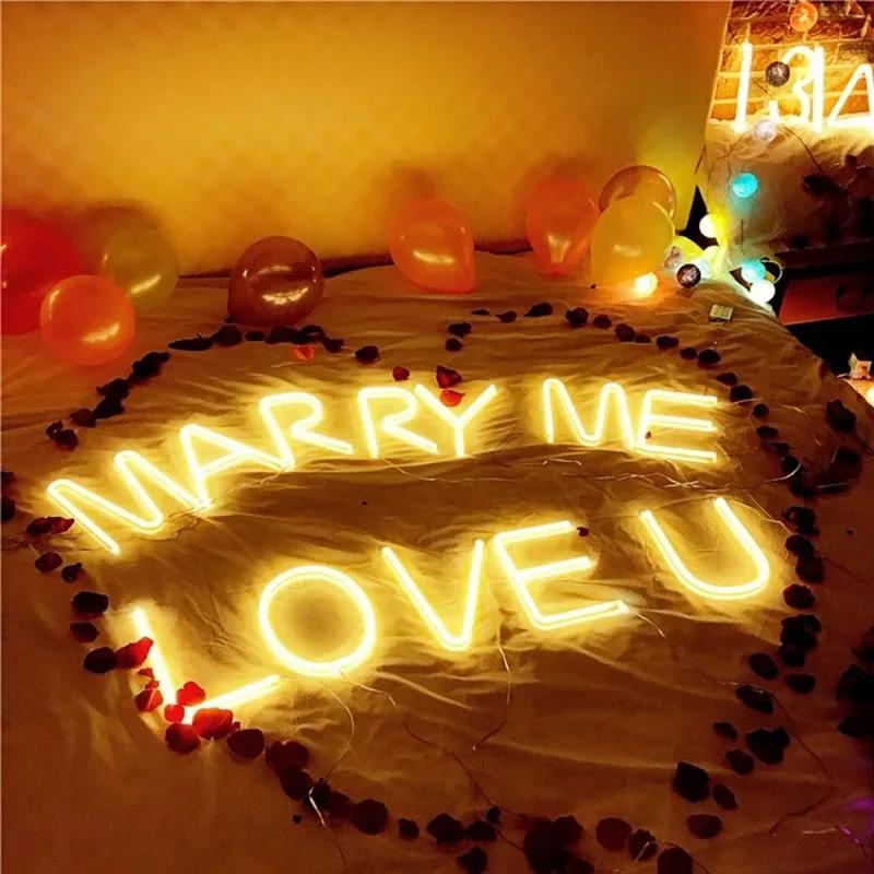 Ночной светильник неоновый алфавит лампа 26 букв цифра изменение цвета для дня рождения свадьбы вечеринки спальни настенный декор свет ночь