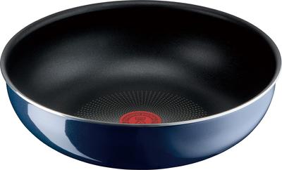 Кастрюля Tefal со съемной крышкой глубиной 28 см для газовой плиты без вредных веществ, таких как Neo Royal Blue Intense Wok синего цвета L43719 Ручка для жарки, см, вок,