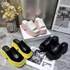Thick-soled Slippers for Women's Summer Wear 2025 New Muffin Heightening One-word Slippers High-end Casual Sandals Tide
