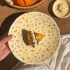 Корейская керамическая миска с рисунком из свежих цветов в стиле INS, высокое качество, домашнее блюдо для риса, фруктовый салатник