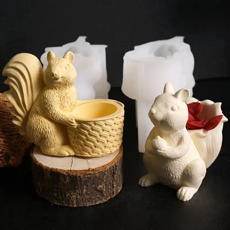 3D Мини-белка Силиконовая форма Корзинка Дизайн Гибкая Смола для DIY Поделок Настольное Украшение Высококачественная