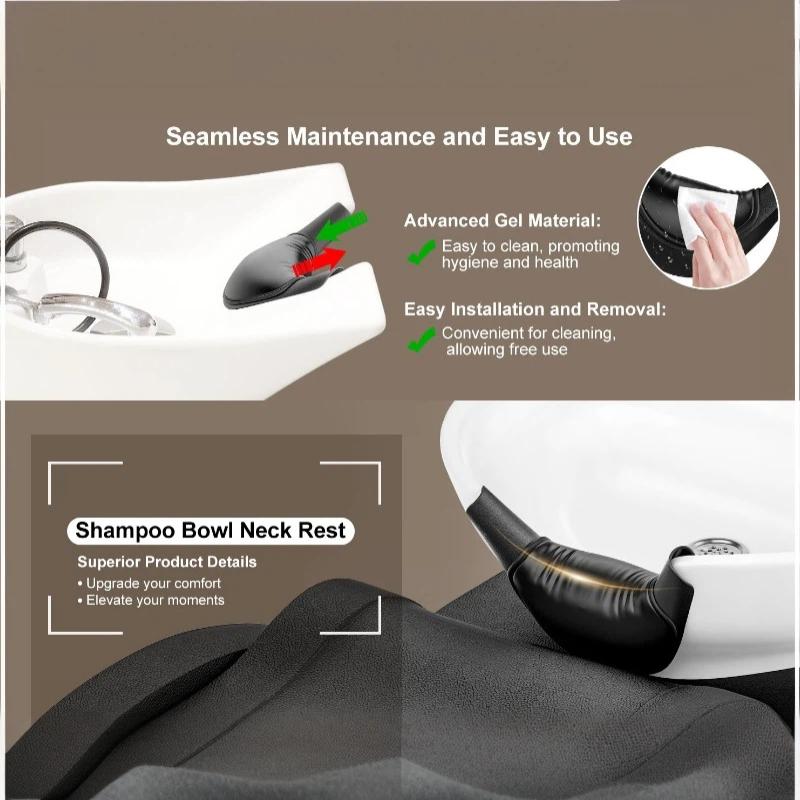 1Pcs Waterproof Silicone Shampoo Bowl Neck Rest Pillow Non-Slip Neck Support Cushion for Home Salon Hair Washing