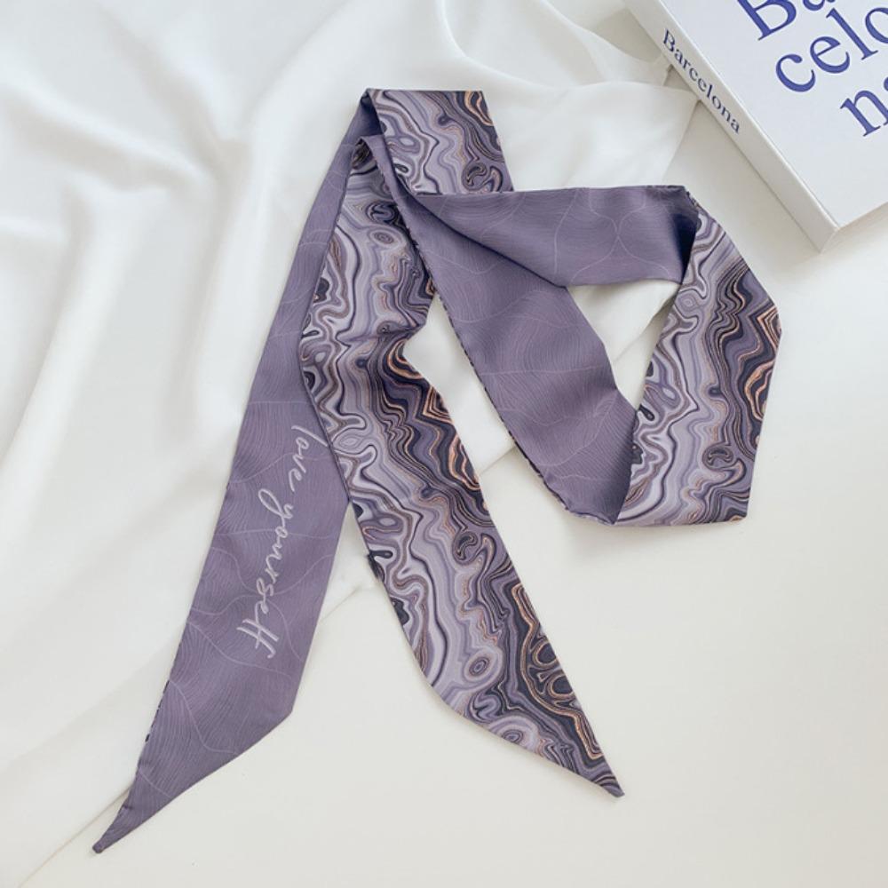 Oil Painting Headscarves Ribbon Floral Scarf Retro Hair Ribbon Scarf