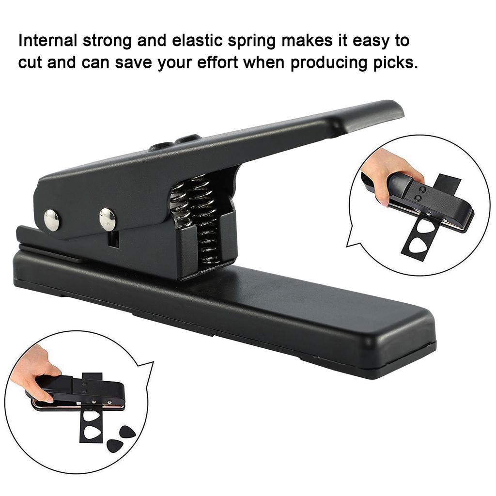 Guitar Pick Punch Set with 2 Pick Strips 2 Sandpaper Easy-to-use   Pick Maker Wonderful Gift Choice for Guitar Players Birthdays Family Friends