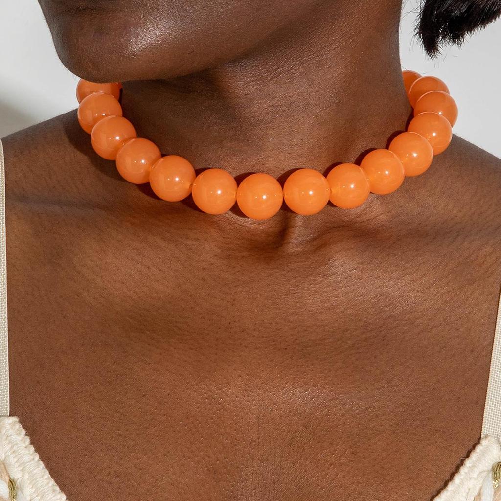 Летнее новое желейное прозрачное акриловое колье-чокер из бусин женские аксессуары небольшой свежий морской отпуск цвет допамин стиль