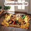 Custom Name Crystal Velvet Rug,One Piece Comfortable Anti Slip Floor Mat For Room Decoration