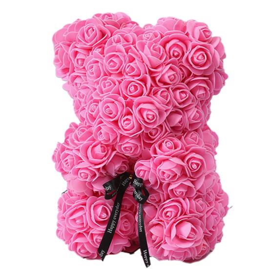 25cm Romantic Fake Rose Flower Foam Bear Doll Valentines Day Birthday Xmas