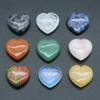 2Pcs Mini Natural Stone Heart Shape Ornament Decoration Crystal Gemstone Home Decor Christmas Halloween New Year Small Furnishings Jewelry 25 Mm