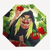 Apple Witch Villains Themed Automatic Opening and Closing Umbrella, Brightly Colored 8-rib Portable Umbrella, Suitable for Men and Women, A Perfect Gi