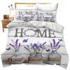 Lavender Three-Piece 3D Digital Printing Bedding Set Purple Flower Bed Cover