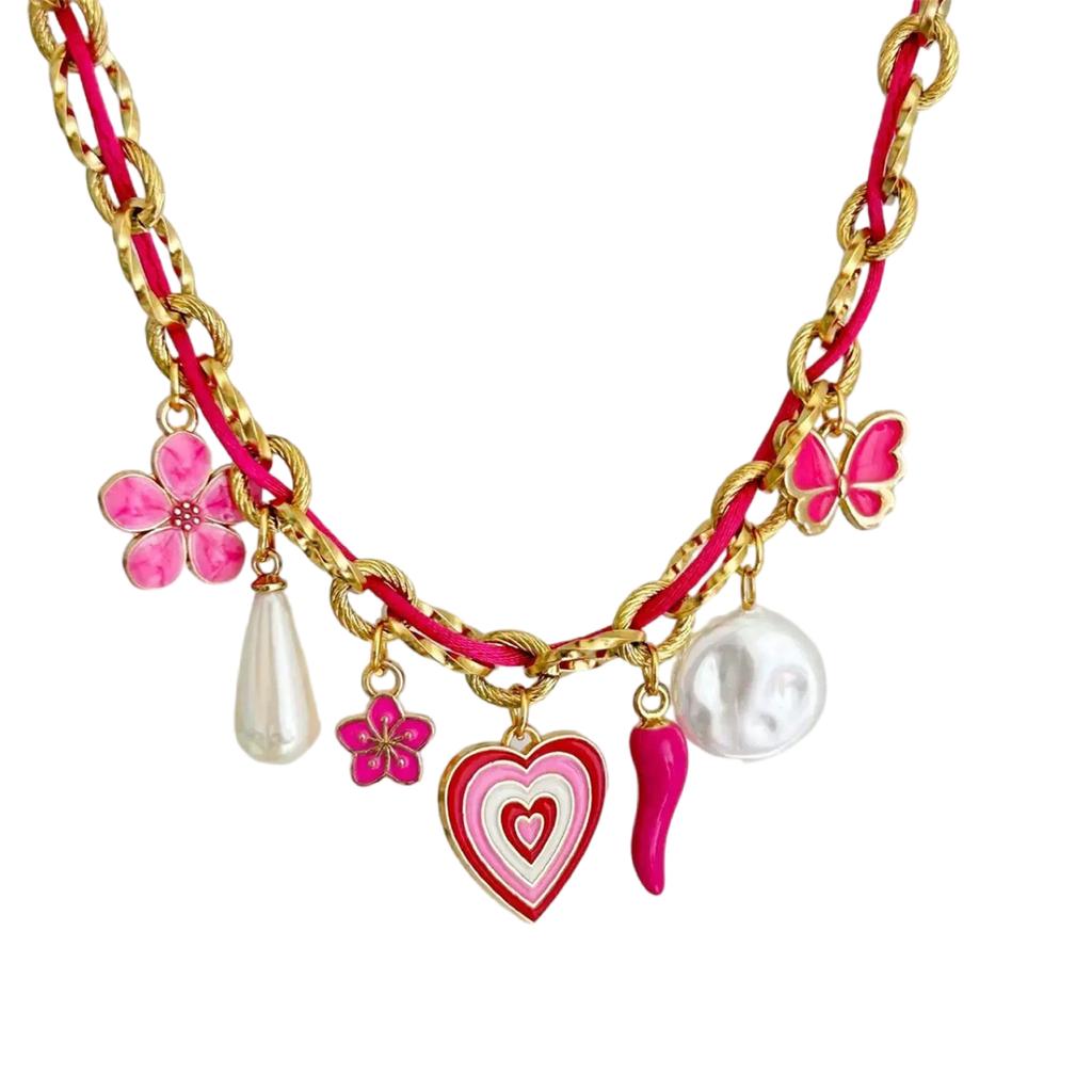 Adjustable Stainless Steel Rope Chain Necklace with Various Pendant Beach Neck Jewelry Suitable for Women and Girls