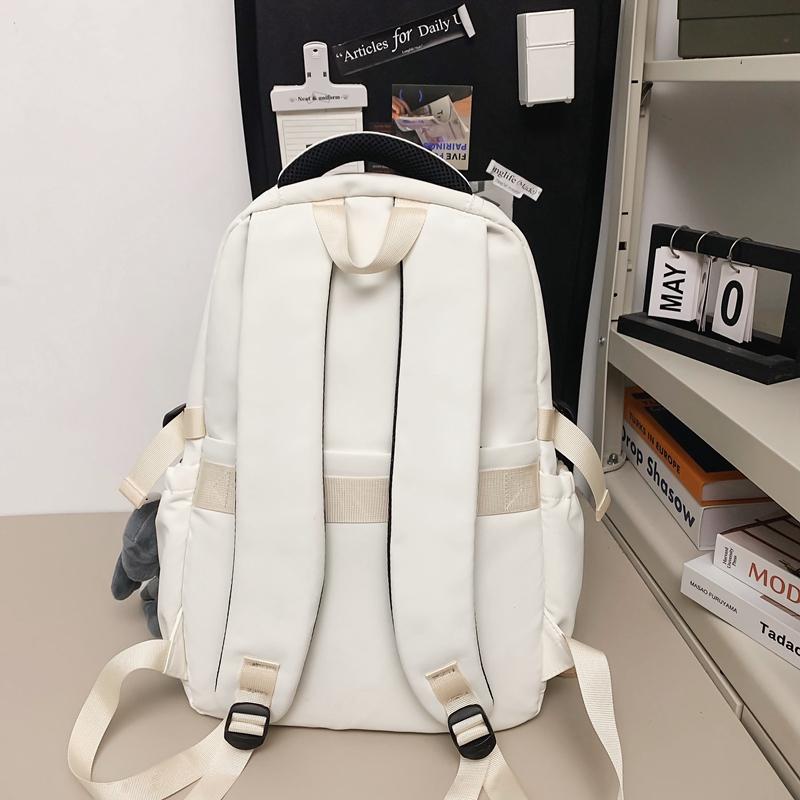 Большая вместимость школьного рюкзака для студента, женский дорожный рюкзак, однотонный мужской рюкзак с буквами