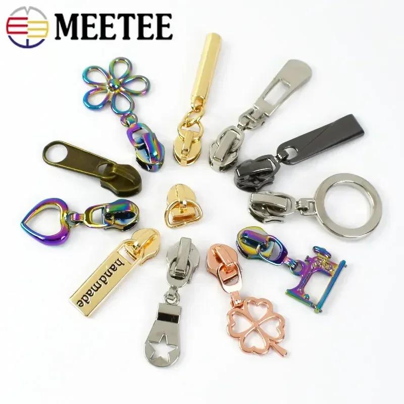 Meetee 5/10/20 шт. 5# Бегунок для молнии для нейлоновых молний Пластиковые спиральные молнии Головки бегунка Ремонтные наборы DIY Швейные аксессуары для одежды