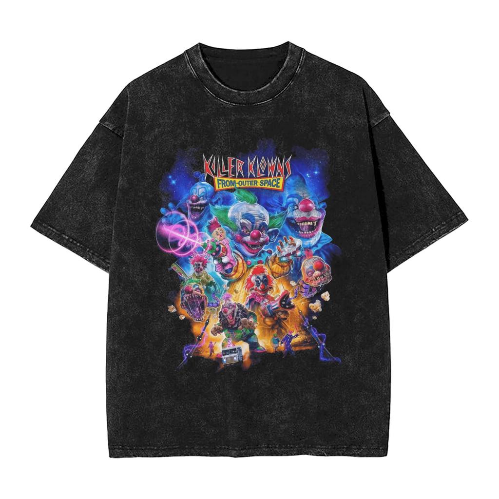 Killer Klowns From Outer Space Harajuku T-Shirts Short Sleeve Street Style Tshirt Summer Cotton O Neck Oversized Top