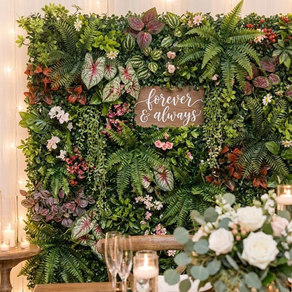UV Protection Artificial Plant Wall Panel Plastic Simulation Lawn Panels Wedding Decoration