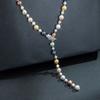 Элегантное Классическое Женское Модное Жемчужное Длинное Ожерелье Модное Изысканное Женское Вечернее Хрустальное Ожерелье-Цепочка для Свитера Ювелирное Изделие