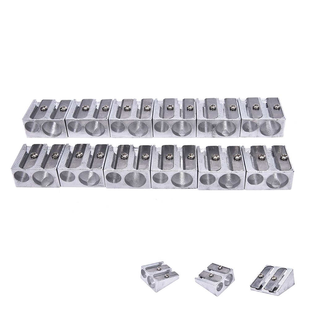 Metal Two Hole Double Hole Pencil Sharpener Pens Cutter Tool Pencil Sharpener Office Sharpener