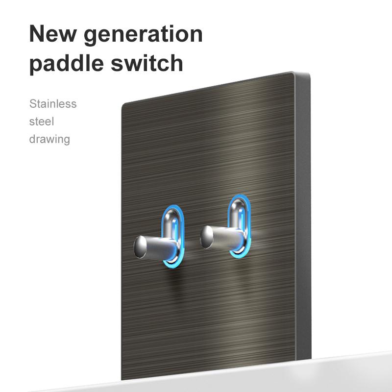 Wall Stainless Steel Switch and Socket Electric Accessories Stainless Steel Metal Panel Vintage Light Switches