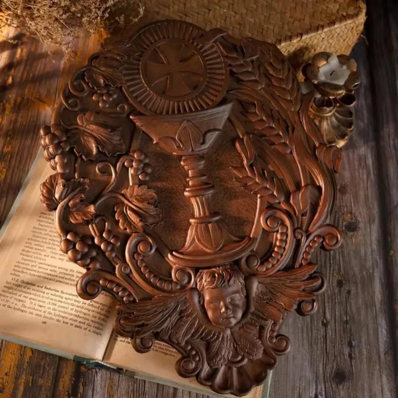 First Communion Carved Wood Medal for Wall Decorations, Holy Communion Gifts, Christian Art Ornaments