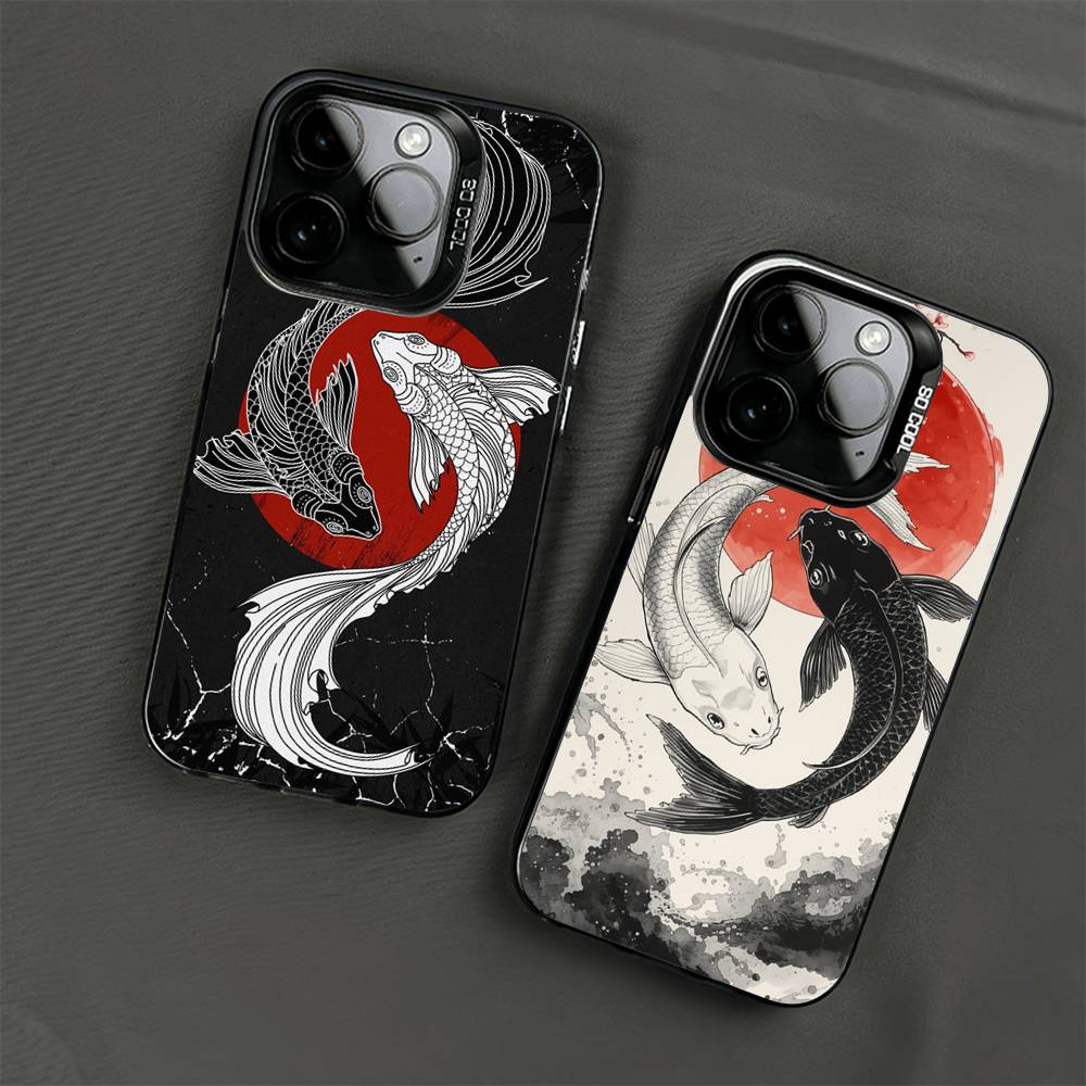 Арт Рыба Карп Кои Посеребренная Внутри Чехол Для Телефона Для iPhone 17 16 15 14 11 12 13 Pro Max Plus X XR XS Max Цветной