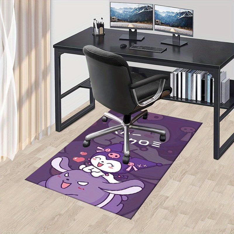 1pc Sanrio Kuromi Mermaid Printed Office Carpet Rectangle Rug Under The Table,Perfect Room Decor for Living Room, Bedroom, Kitchen, Non-slip Floor Mat