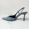 2024 Summer Women Cowboy Blue High Heels Pumps Stiletto Sexy Woman Sandals Fashion Slingback Pointed End Shoes for Woman