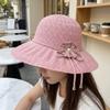 Bowknot Summer Sun Hat Breathable Wide Brim Hat Fashion Floral Beach Cap Women